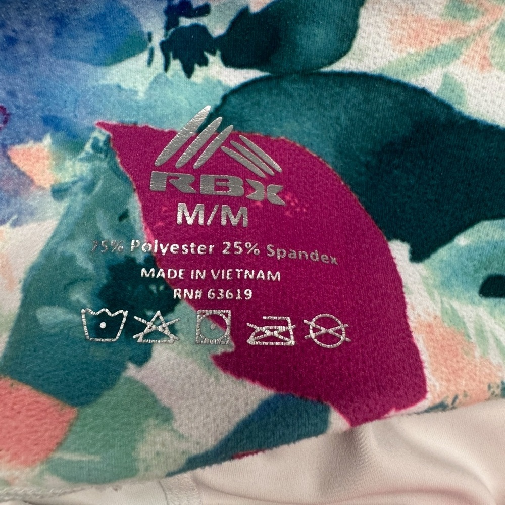 RBX Floral Print Capri Leggings Women’s Medium Stretch Activewear - Picture 4 of 5